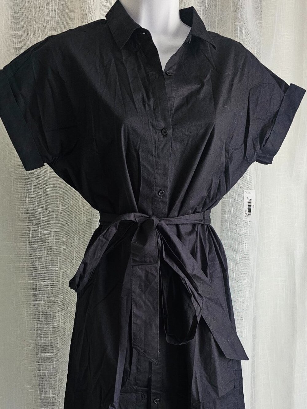 Amazon Essentials Women's Relaxed Fit Short Sleeve Button Front Belted Shirt Dr